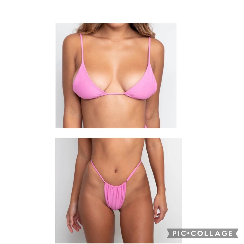 NEW Skatie X Amber Fillerup Clark Bikini Dahlia Pink Ella Top Bobbie Bottom XL